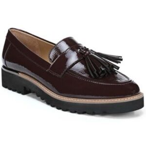 Franco Sarto Women’s Patent Burgundy Loafers with Tassels